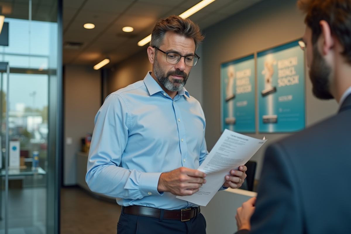 Homme discutant de finances avec un conseiller bancaire