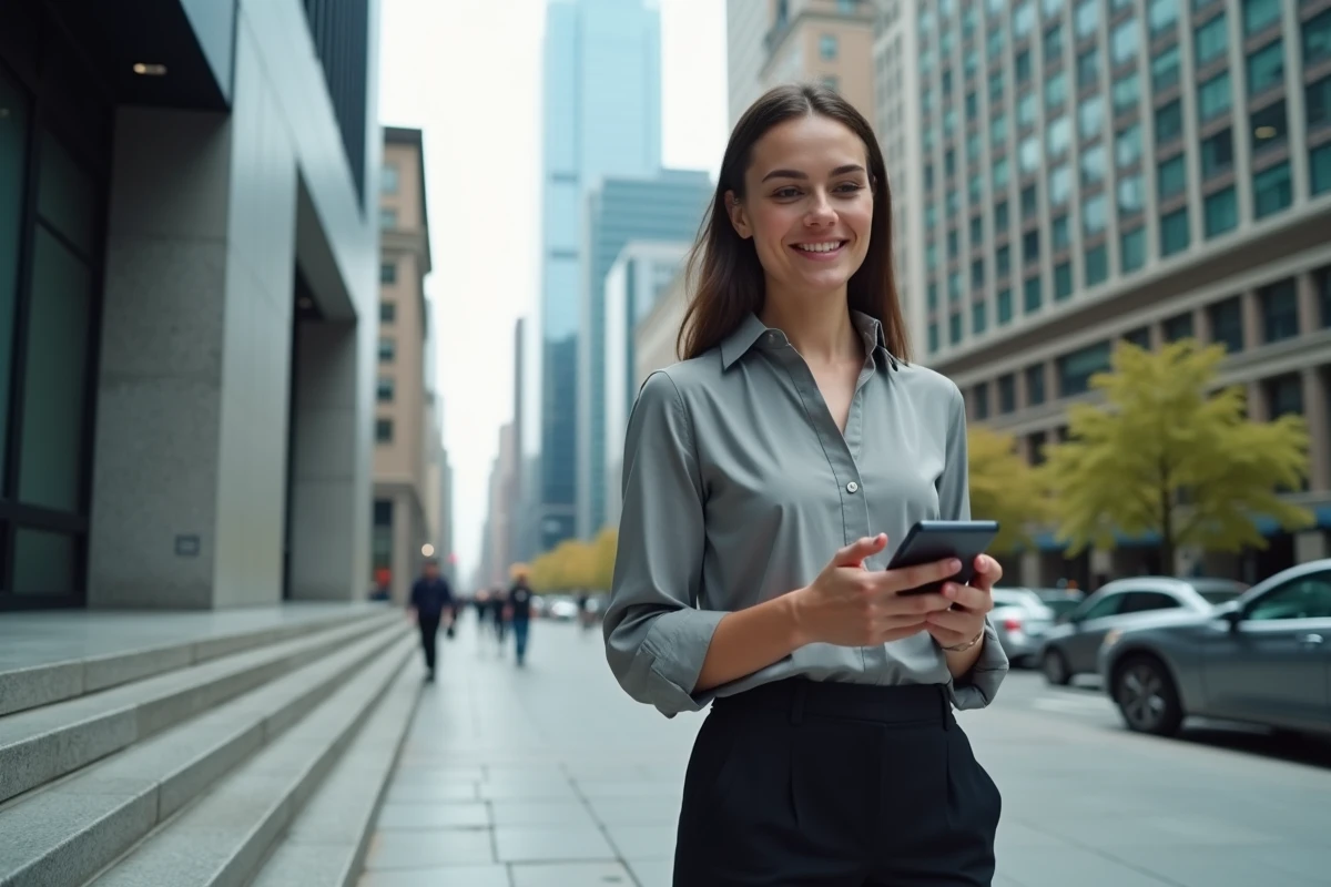 Jeune femme regardant des graphiques financiers à l