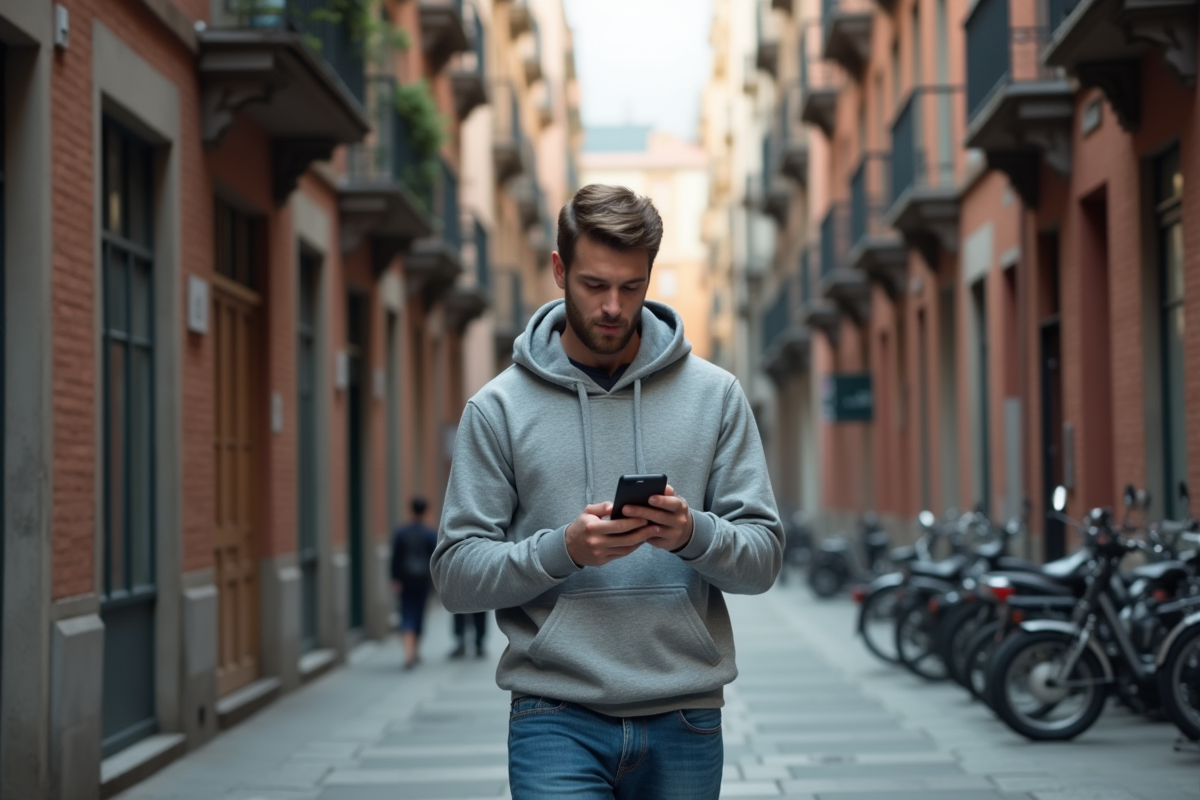 Jeune homme cherchant un logement dans la ville