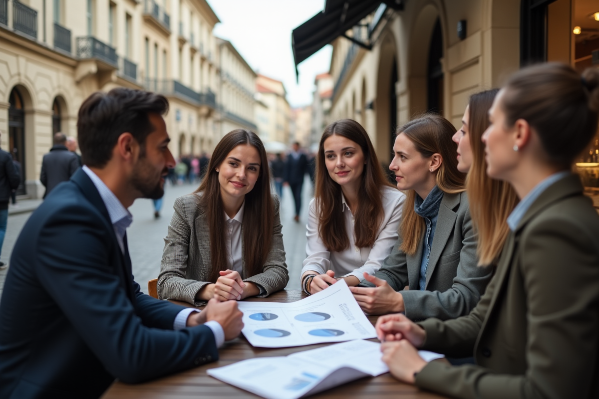 Jeunes adultes discutant d