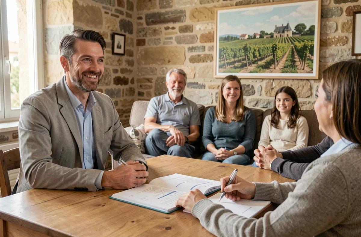 Conseiller de proximité JFB Patrimoine en Gironde accompagnant une famille locale dans leur projet patrimonial