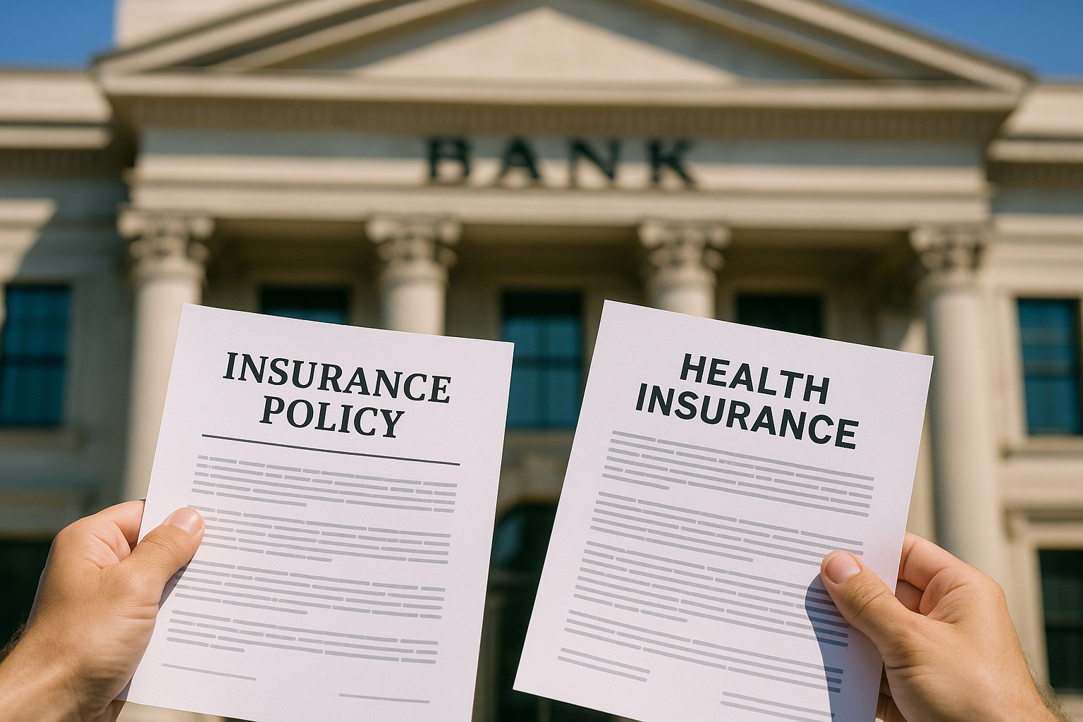 Deux mains tenant des contrats d